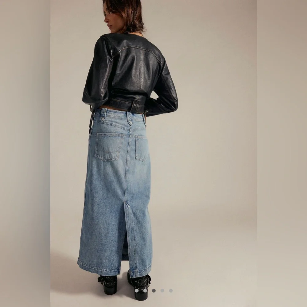 We The Free Dark Brown Button-Front Pencil Skirt - Picture 10 of 12